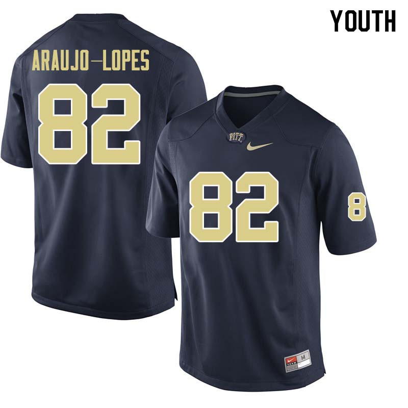 Youth #82 Rafael Araujo-Lopes Pittsburgh Panthers College Football Jerseys Sale-Navy